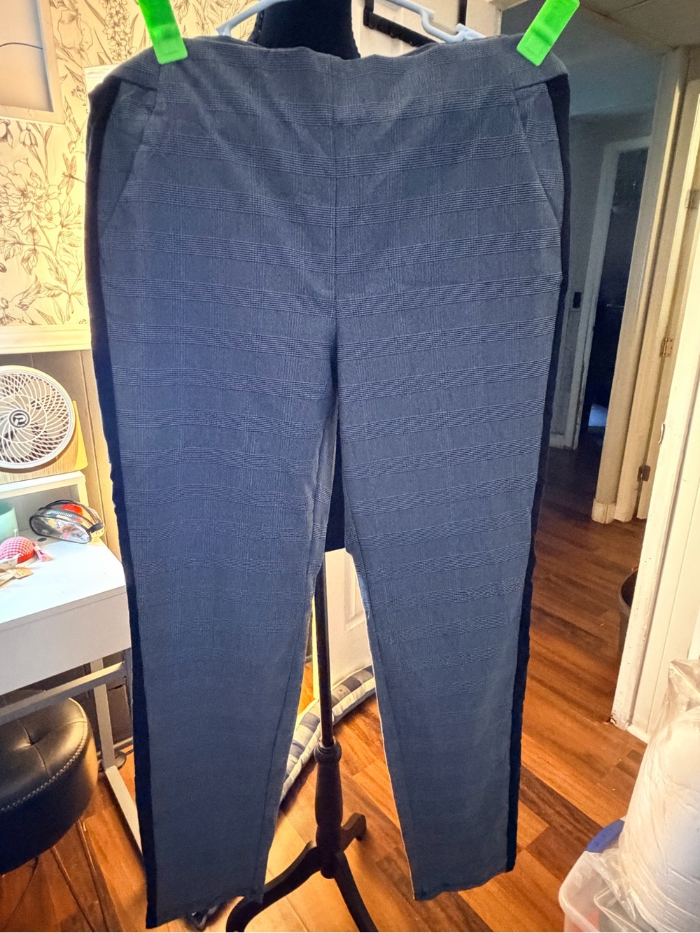 Simply Vera Vera Wang Navy Textured Straight-Leg Pants